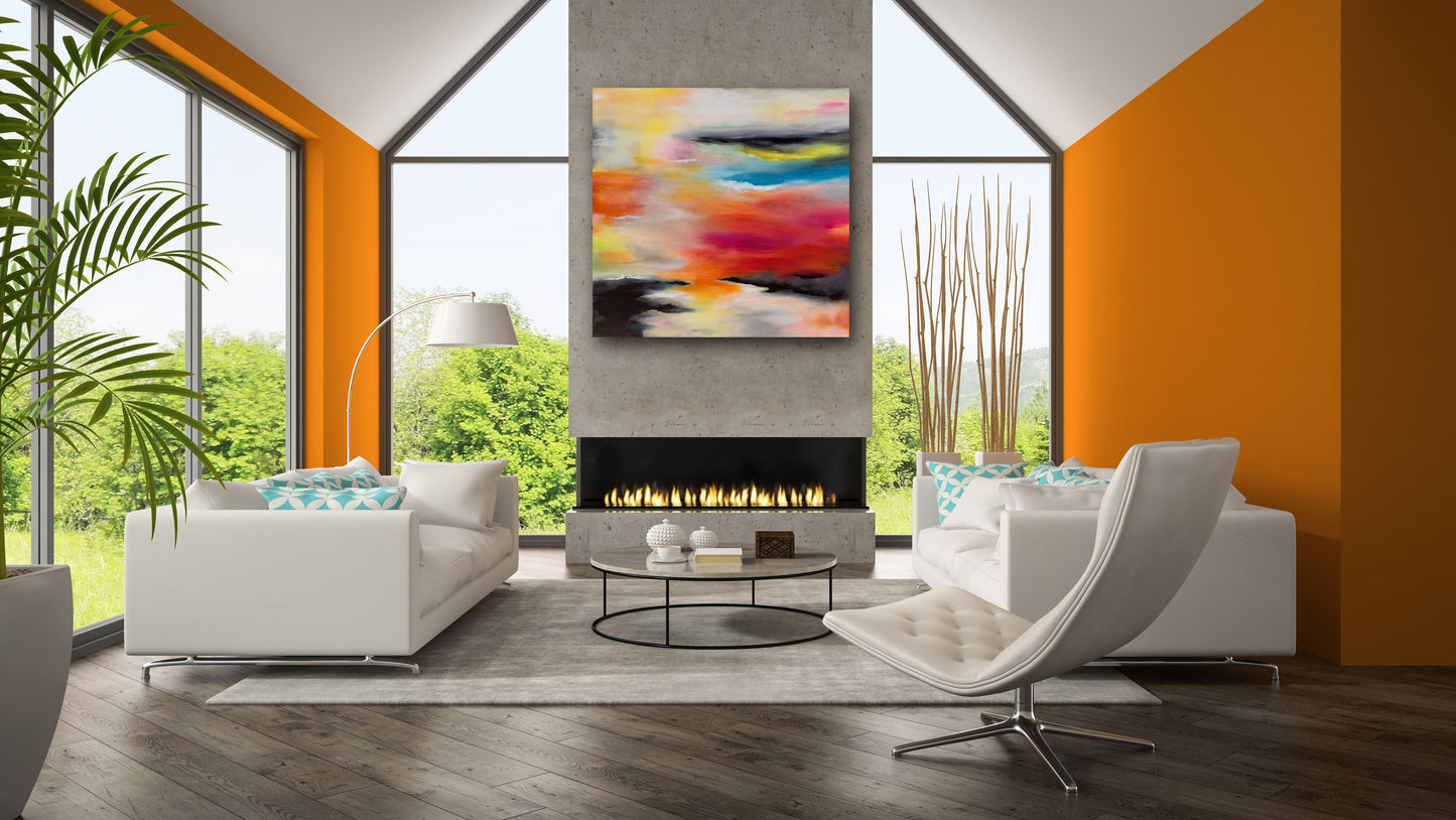 Abstract Sunset Painting | Sunset Abstract Art | E. Wildman Gallery