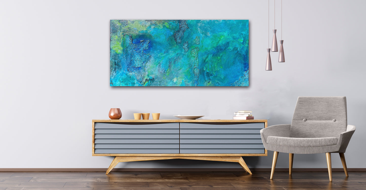 Abstract Ocean Painting | Blue Wal Art | E. Wildman Gallery