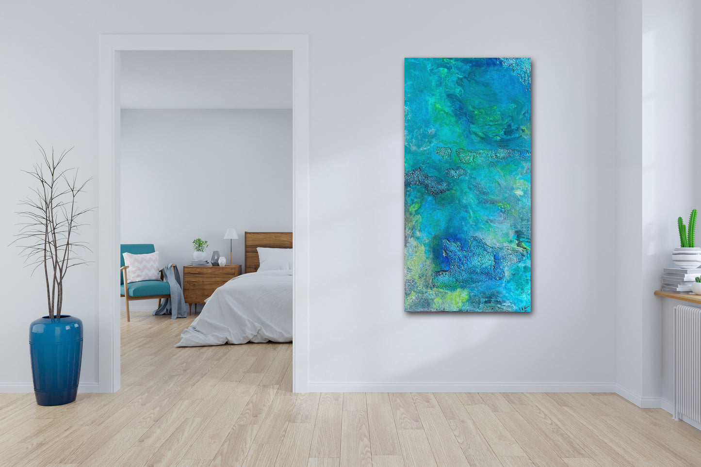 Abstract Ocean Painting | Blue Wal Art | E. Wildman Gallery