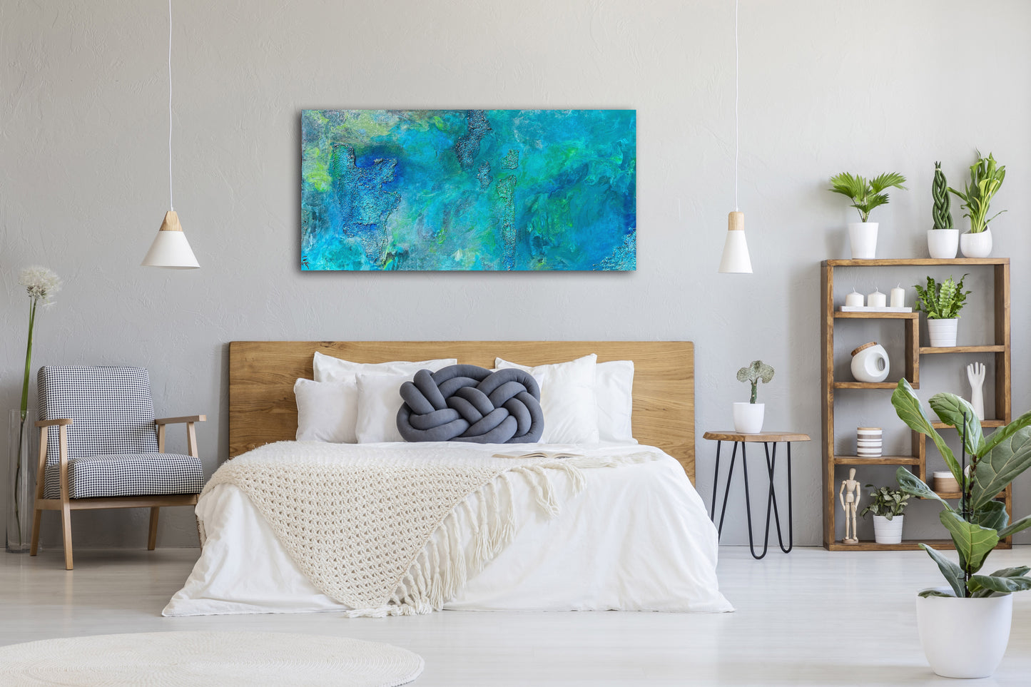 Abstract Ocean Painting | Blue Wal Art | E. Wildman Gallery