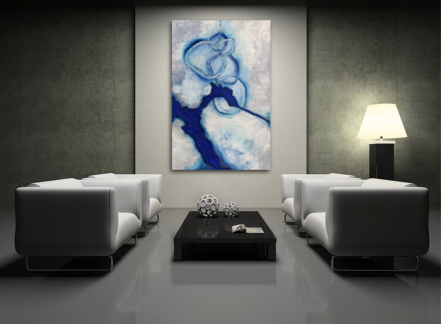 Blue Abstract Art Painting | The Storm painting | E. Wildman Gallery