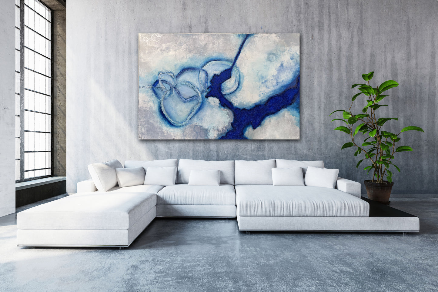Blue Abstract Art Painting | The Storm painting | E. Wildman Gallery