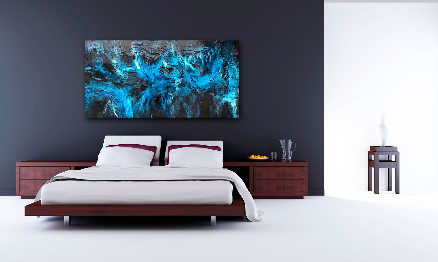 Blue Abstract Wall Art Painting | Blue Painting | E. Wildman Gallery