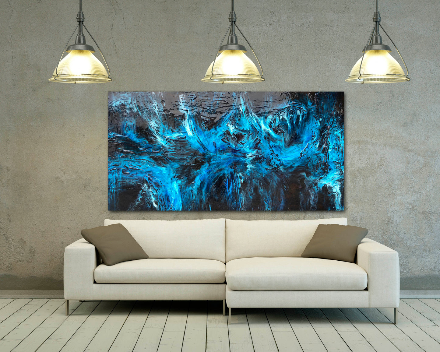 Blue Abstract Wall Art Painting | Blue Painting | E. Wildman Gallery