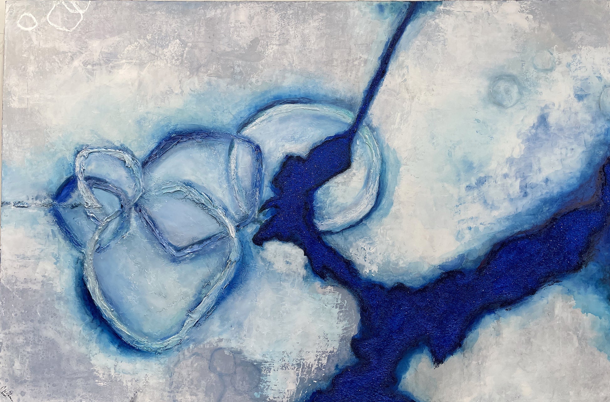 Blue Abstract Art Painting | The Storm painting | E. Wildman Gallery