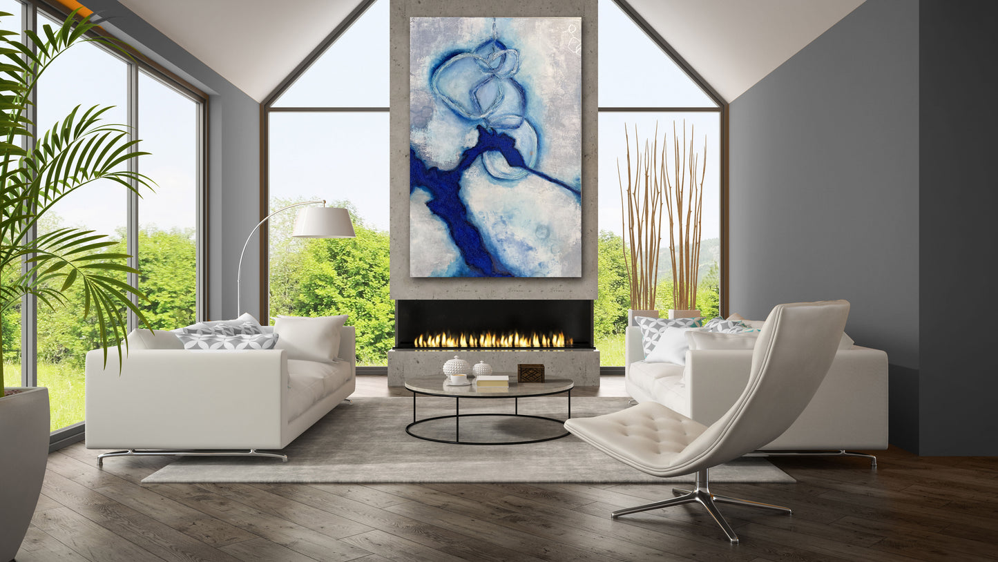 Blue Abstract Art Painting | The Storm painting | E. Wildman Gallery