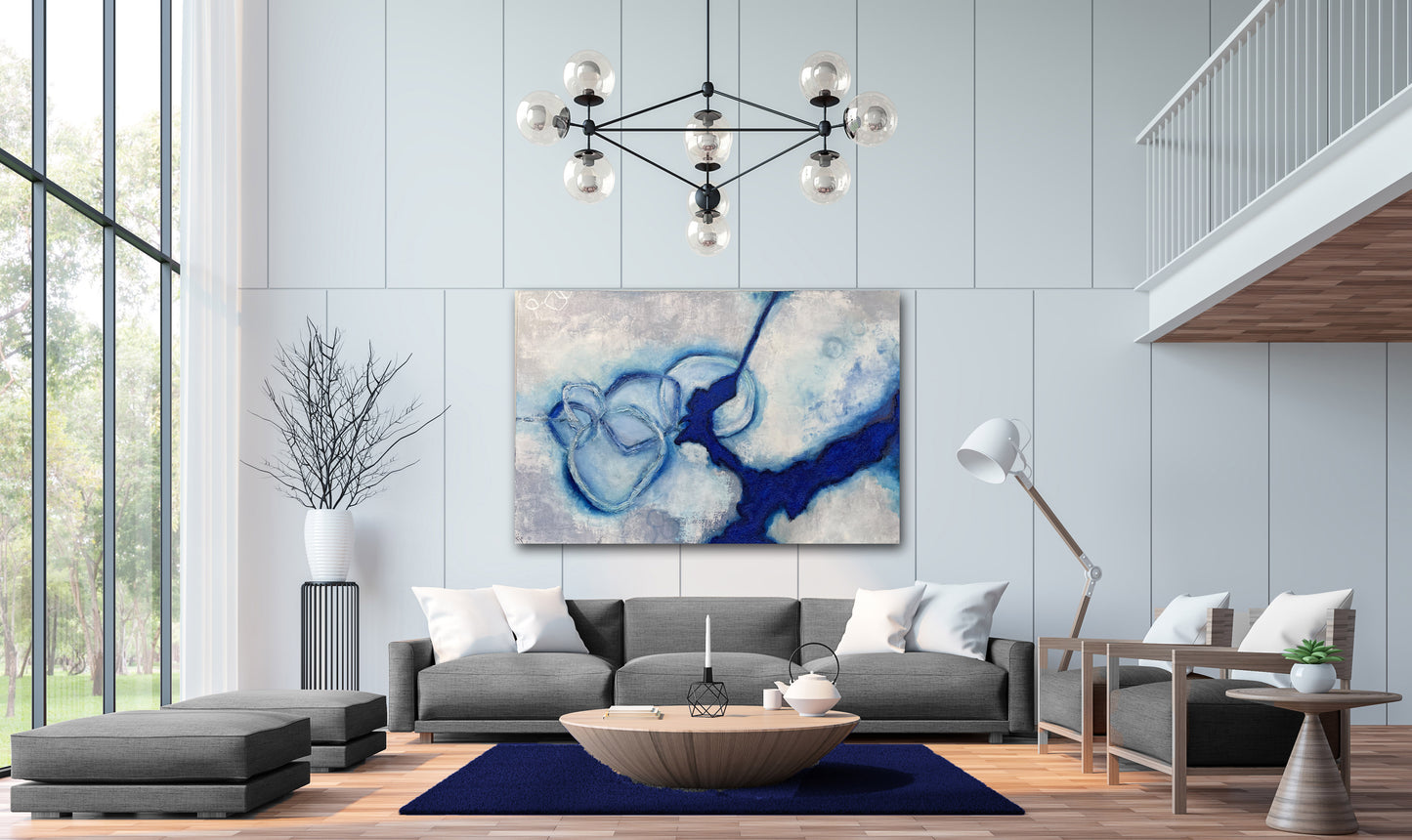 Blue Abstract Art Painting | The Storm painting | E. Wildman Gallery
