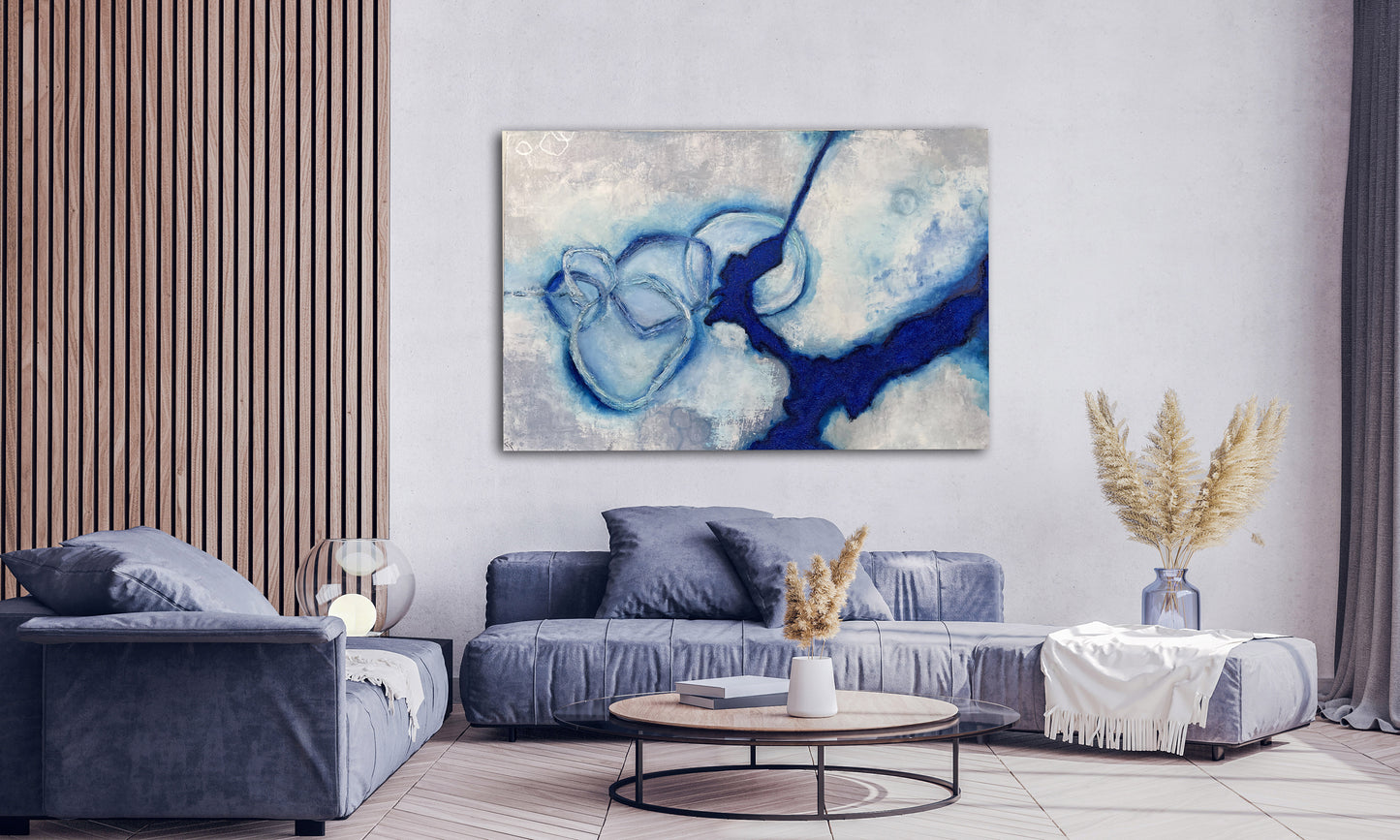 Blue Abstract Art Painting | The Storm painting | E. Wildman Gallery