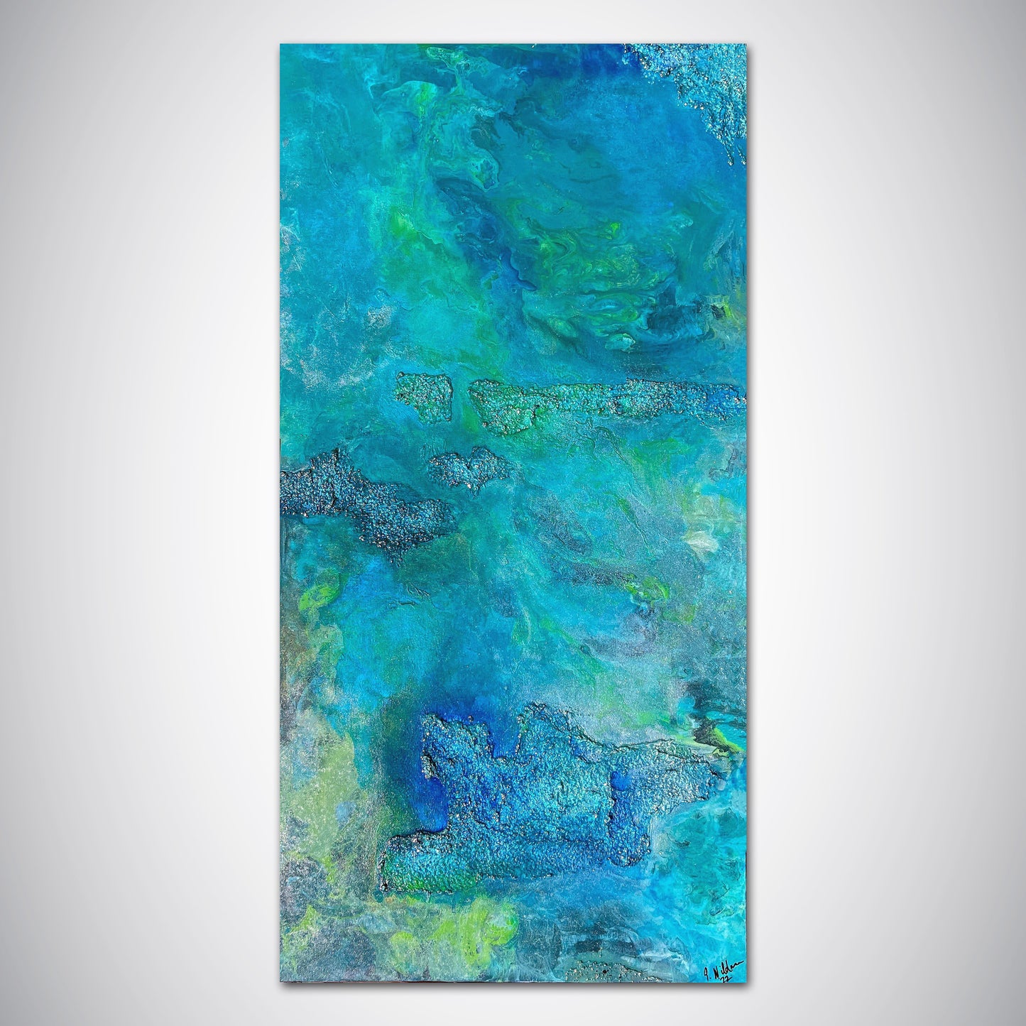Abstract Ocean Painting | Blue Wal Art | E. Wildman Gallery