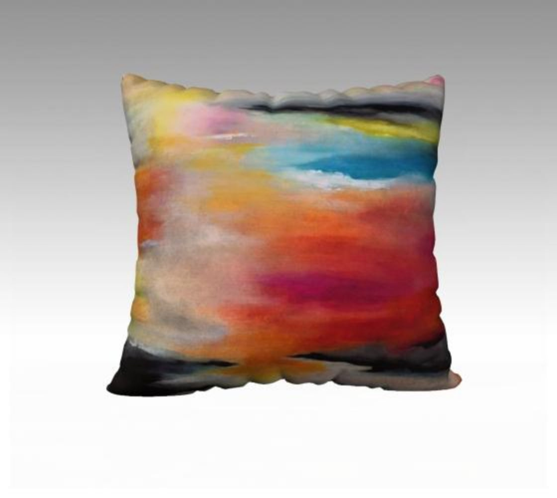 Abstract Sunset Pillow | Throw Pillow | E. Wildman Gallery