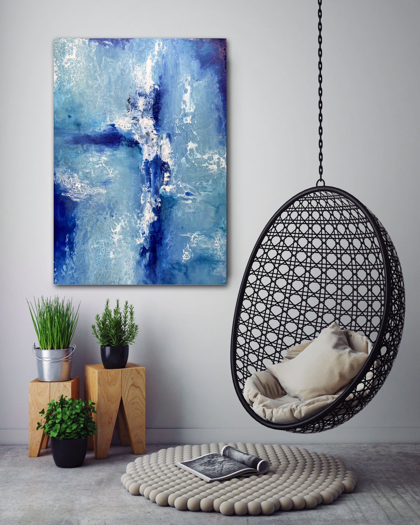 Blue Abstract Painting | Abstract Painting | E. Wildman Gallery