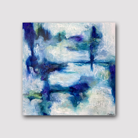 Blurred Perception Painting | Blue Art Painting | E. Wildman Gallery