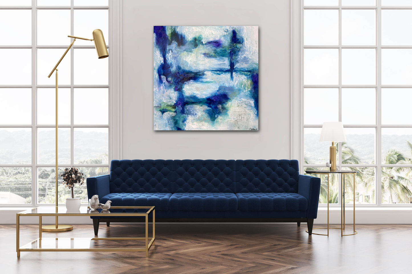 Blurred Perception Painting | Blue Art Painting | E. Wildman Gallery